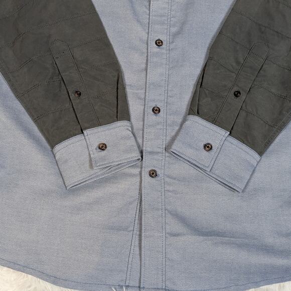 Alps & Meters Merino Wool Cotton Utility Shirt Blue Gray XXL Outdoor Workwear - Picture 11 of 16